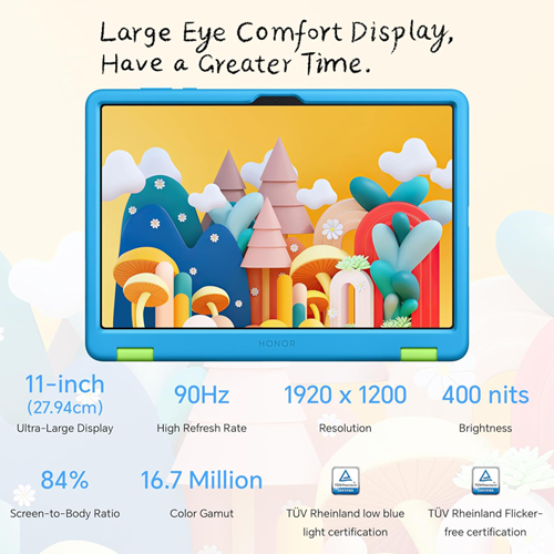 HONOR Pad X8a 11-inch Kids Edition Wi-Fi Tablet (4GB+128GB) Bundle with Free Inbox Scribble Pen & Blue Protective Case Stand