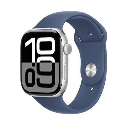 Apple Watch Series 10 46mm GPS Silver Al Denim Sport Band M/L (Arabic Edition)