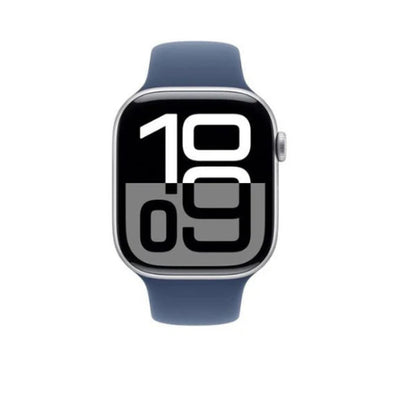 Apple Watch Series 10 46mm GPS Silver Al Denim Sport Band M/L (Arabic Edition)