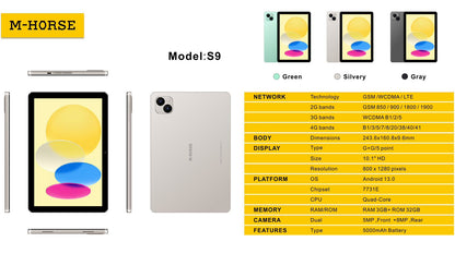 M-HORSE S9 Tab 10.1-inch 4G (3GB+32GB)