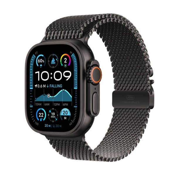 Apple Watch Ultra 2 GPS + Cellular 49mm Black Titanium with Black Titanium Milanese Loop (Arabic Edition)