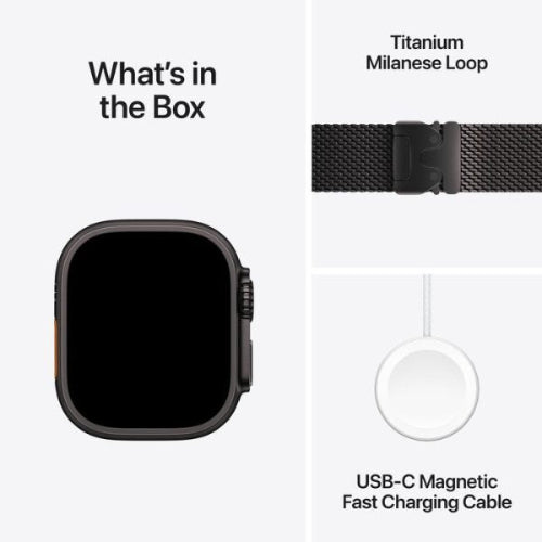 Apple Watch Ultra 2 GPS + Cellular 49mm Black Titanium with Black Titanium Milanese Loop (Arabic Edition)