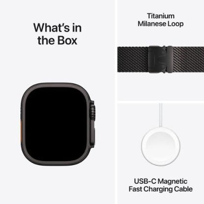 Apple Watch Ultra 2 GPS + Cellular 49mm Black Titanium with Black Titanium Milanese Loop (Arabic Edition)