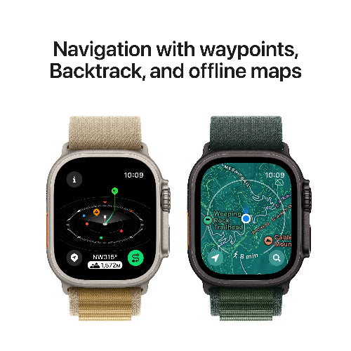 Apple Watch Ultra 2 GPS + Cellular 49mm Black Titanium Case with Dark Green Alpine Loop Medium (Arabic Edition)